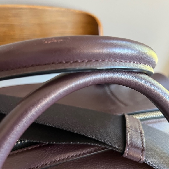 Coach Voyager 52 sport calf travel bag 2 way w/ strap nickel oxblood burgundy - Picture 8 of 13